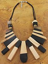 Mixed wood and resin necklace.6801