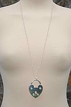 Silver effect padlock necklace on ball chain.003G
