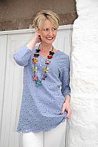 Goubi blue anglaise tunic.R05 ALSO AVAILABLE IN WHITE Was 75 now...