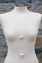 Silver effect pebble necklace.N988