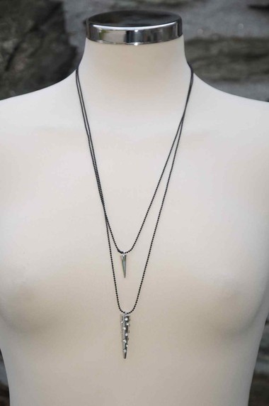 Contemporary double strand twin cone necklace MGTD