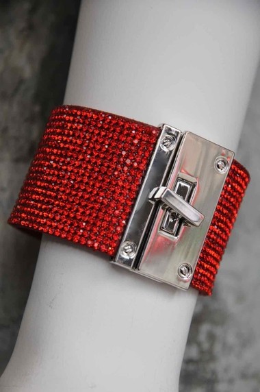 Ruby red glitzy sparkle bracelet.BB01 ALSO AVAILABLE IN BLACK & CHARCOAL