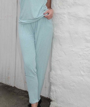 A Postcard from Brighton Melange paradise blue chilling trousers.811B ALSO AVAILABLE IN BLACK.