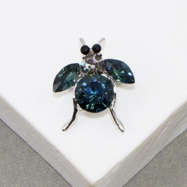 Navy crystal insect brooch.21B