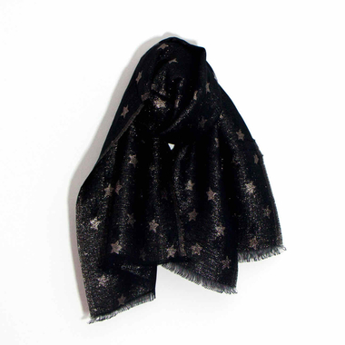 Black metallic star scarf.0050