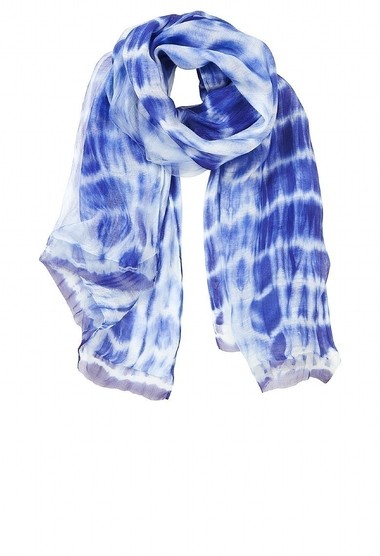 Adini blue Tye-dye silk shawl.210B